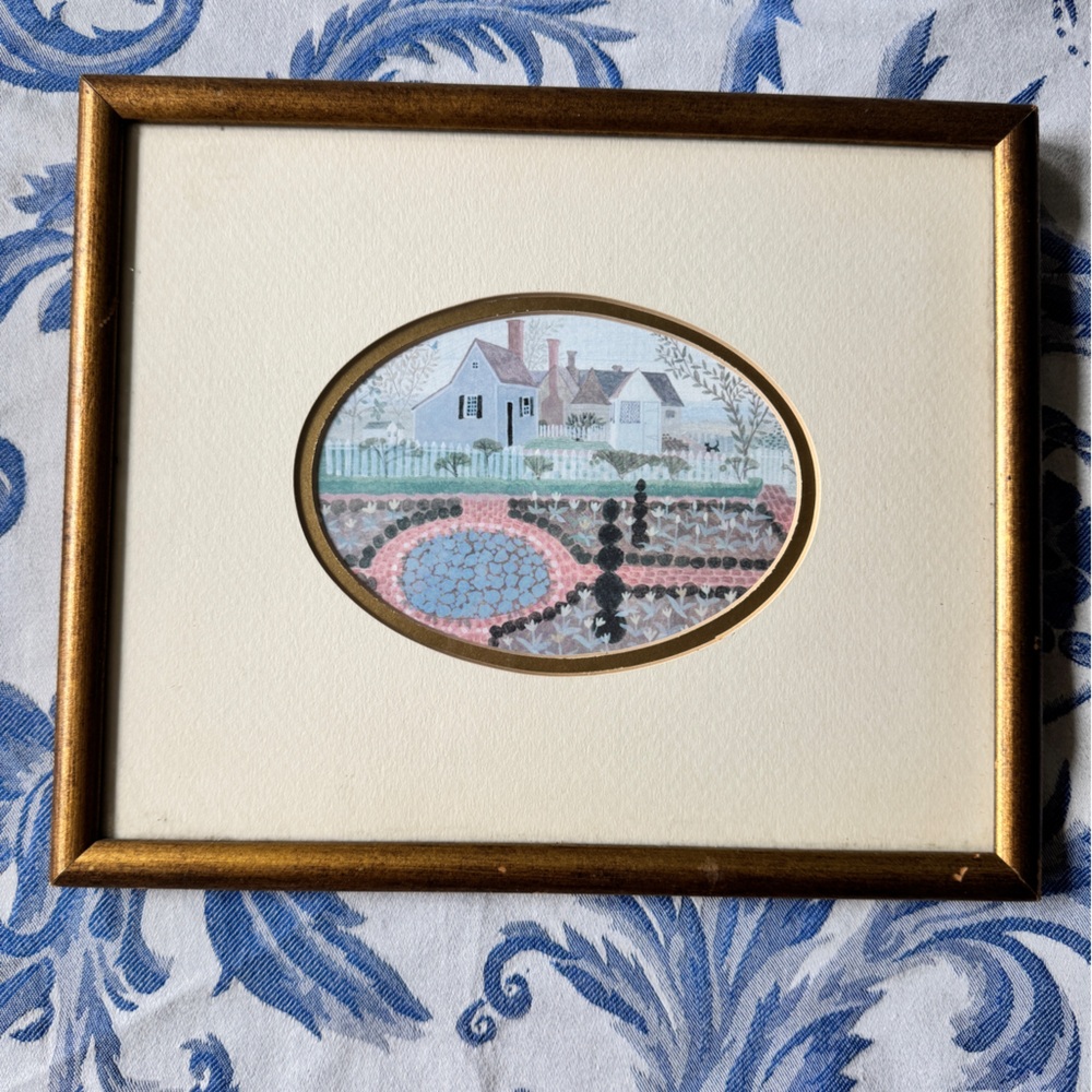 Framed Oval Art with Gold Frame cottagecore